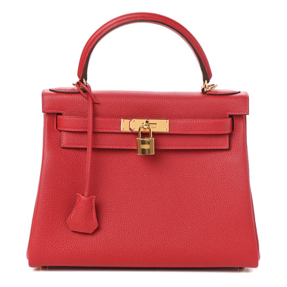 Hermes Togo Kelly Retourne 28 Rouge Vif 1 of 10