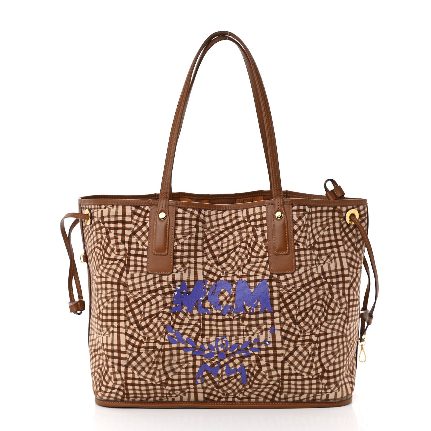 MCM Visetos Medium Liz Reversible Shopper Tote Cognac 3 of 15