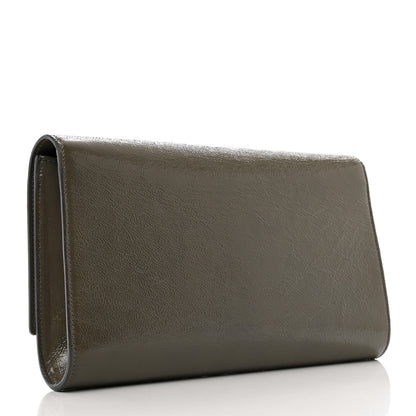 Saint Laurent Textured Patent Calfskin Monogram Large Belle De Jour Clutch Green 3 of 8