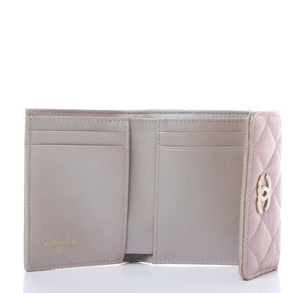 Chanel Iridescent Caviar Quilted Small Flap Wallet Beige 5 of 8