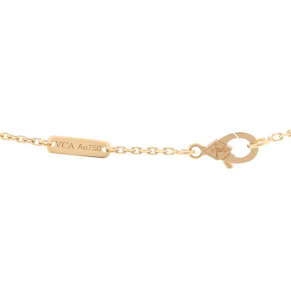 Van Cleef & Arpels 18K Yellow Gold Carnelian Vintage Alhambra Pendant Necklace 4 of 5