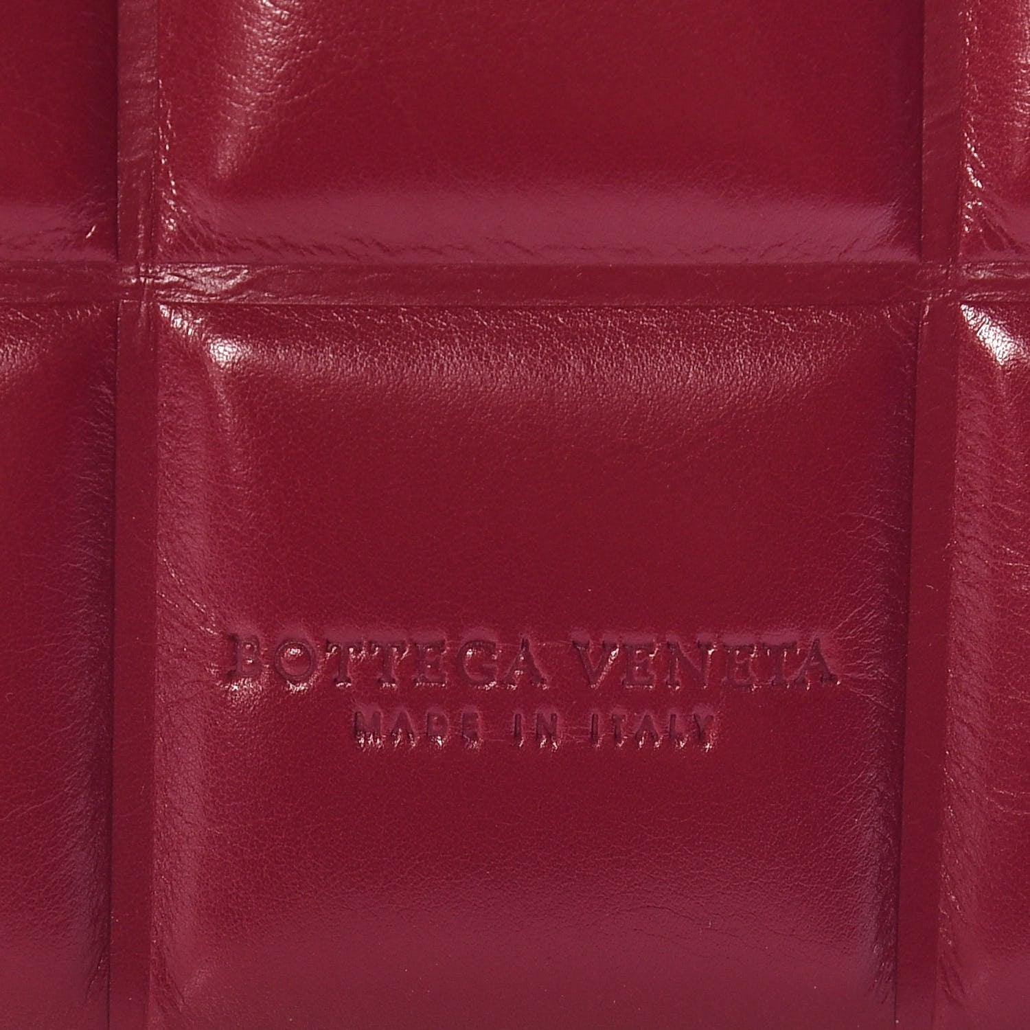 Bottega Veneta BOTTEGA VENETA Calfskin Padded Paper Mini Zip Wallet Amaranto 5 of 8