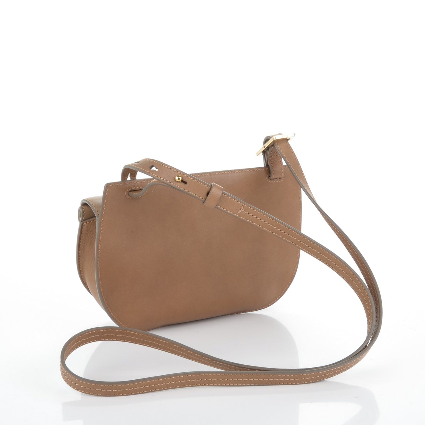 Calfskin Mini Georgia Crossbody Bag Chestnut Cream