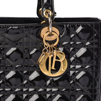 Christian Dior Patent Cannage Large Lady Dior Black 8 of 11