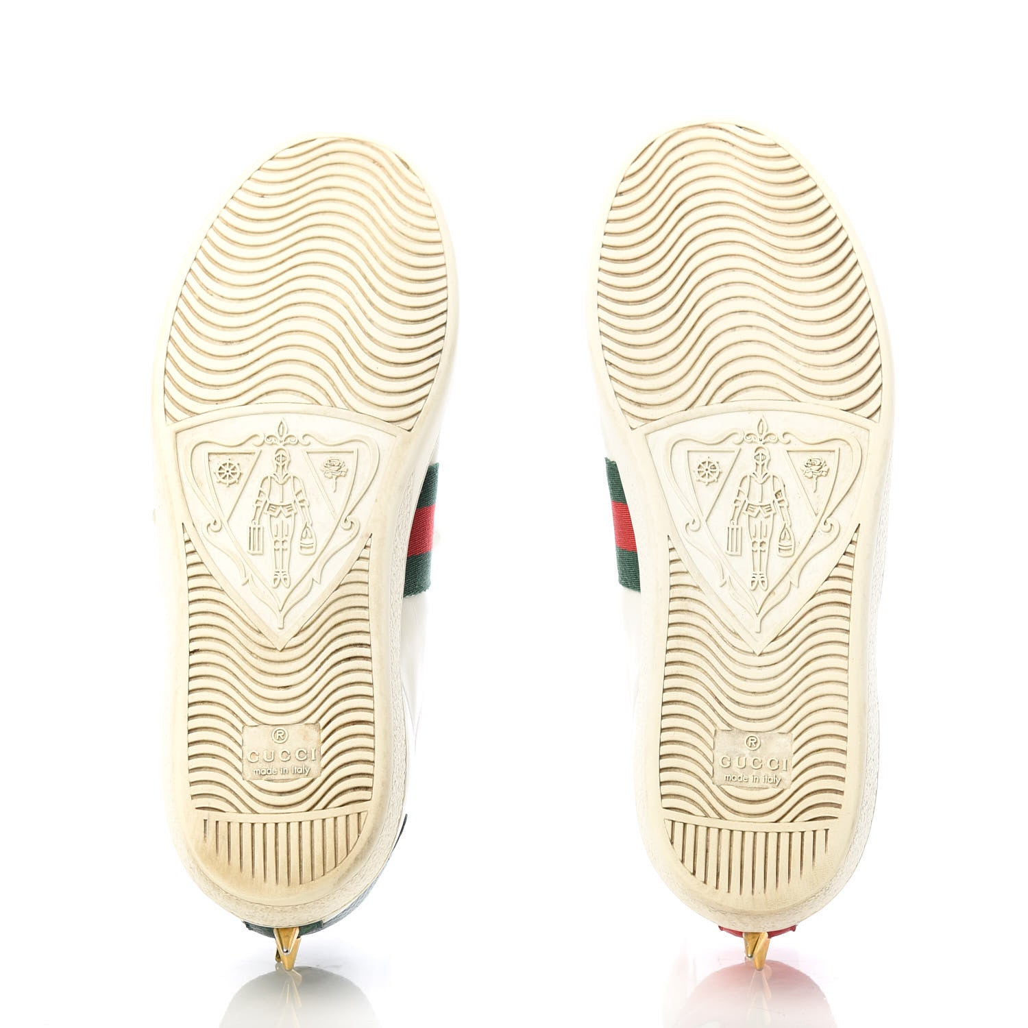 Gucci Calfskin Web Pearl Studded Womens Ace Sneakers 37.5 White 6 of 11
