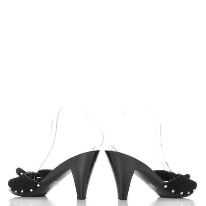 Chanel Suede CC Buckle Clogs 39 Black 5 of 9