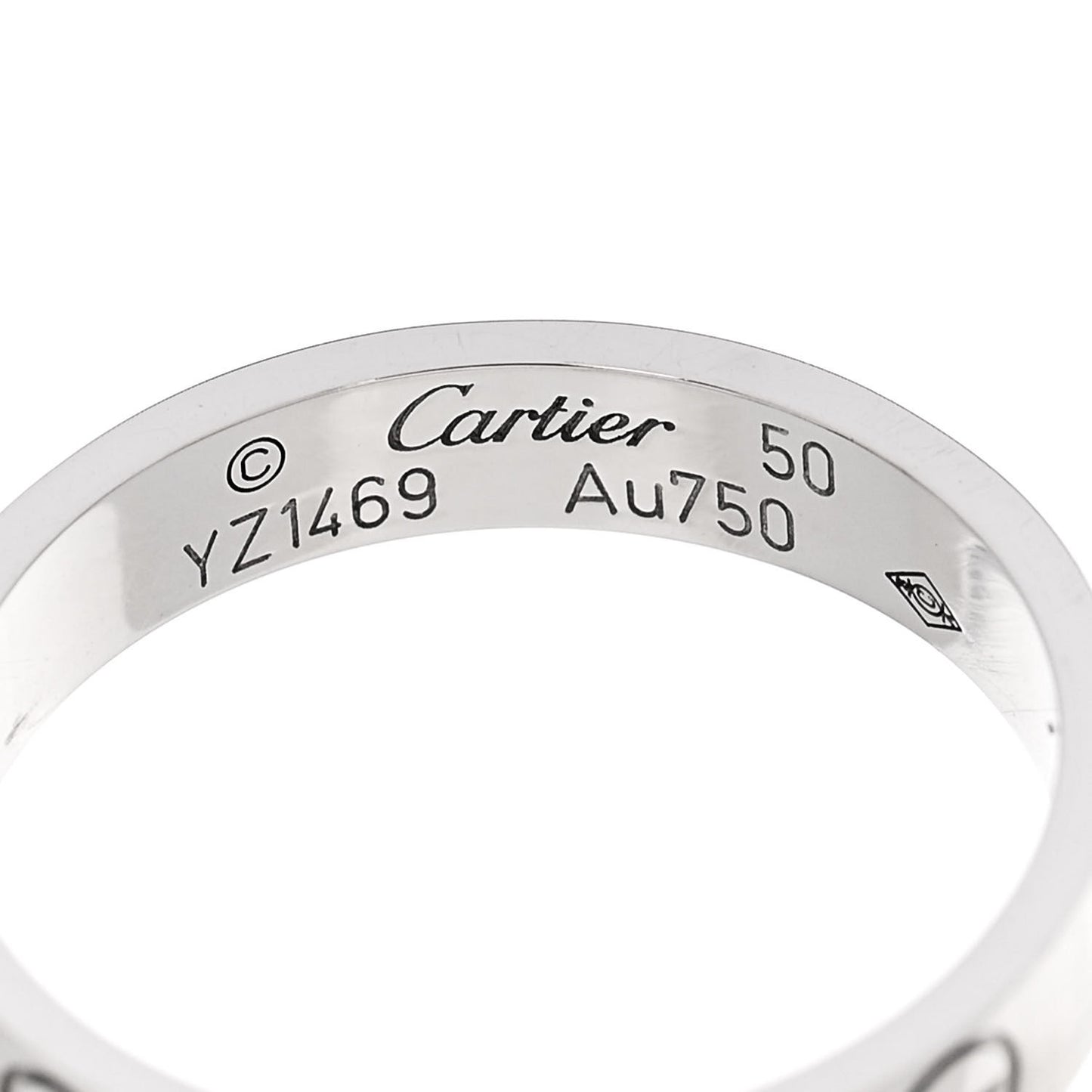 18K White Gold 3.5mm LOVE Wedding Band Ring 50 5.25