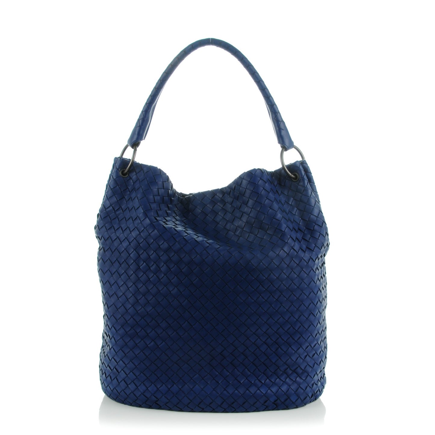 Nappa Intrecciato Bucket Bag Sapphire
