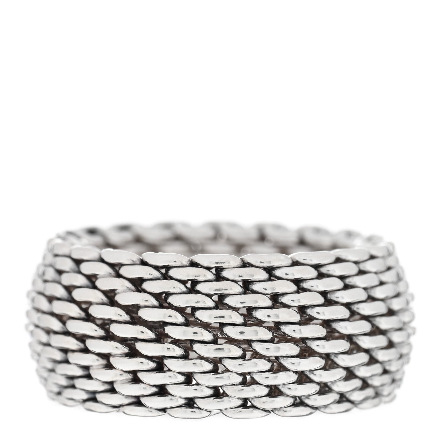 Tiffany Sterling Silver Somerset Mesh Ring 51 5.75 3 of 4