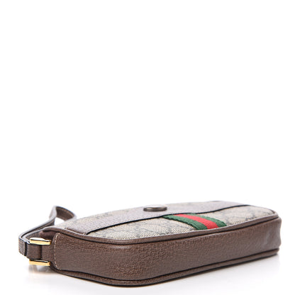 Gucci GG Supreme Monogram Ophidia Phone Case Wristlet Brown 3 of 8