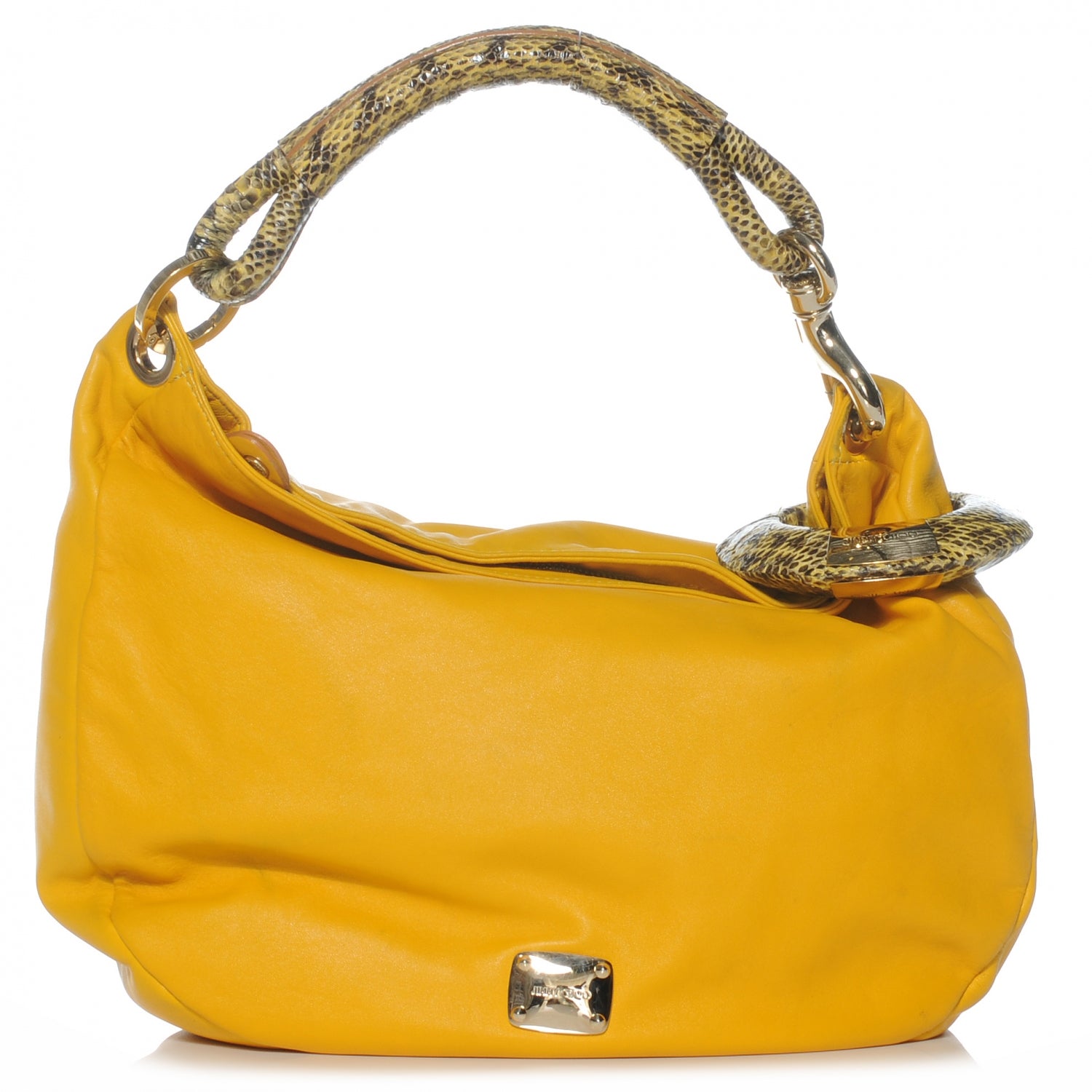 Jimmy Choo Leather Snake Trim Sky Hobo Yellow 1 of 8
