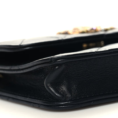 Chanel Lambskin Quilted Zirconium Clutch With Chain Black 11 of 12