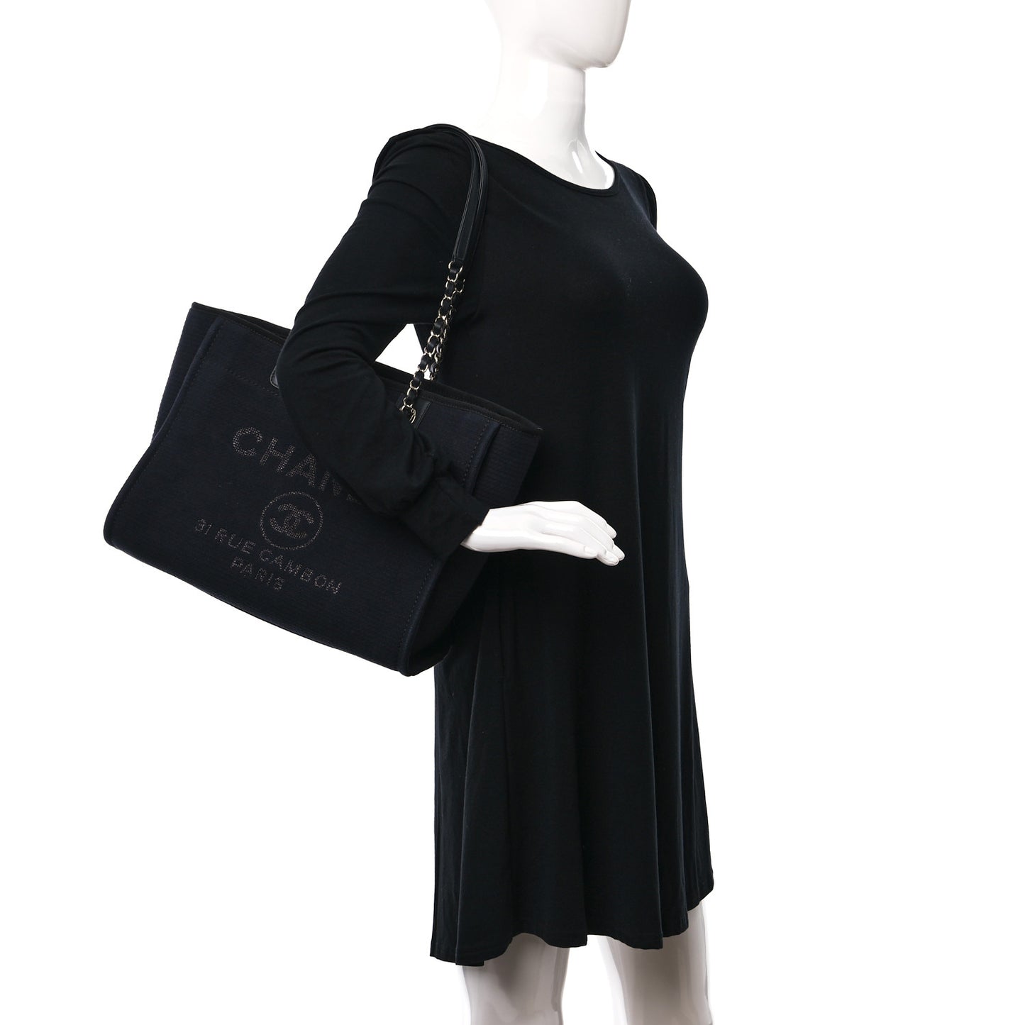 Mixed Fibers Small Deauville Tote Black