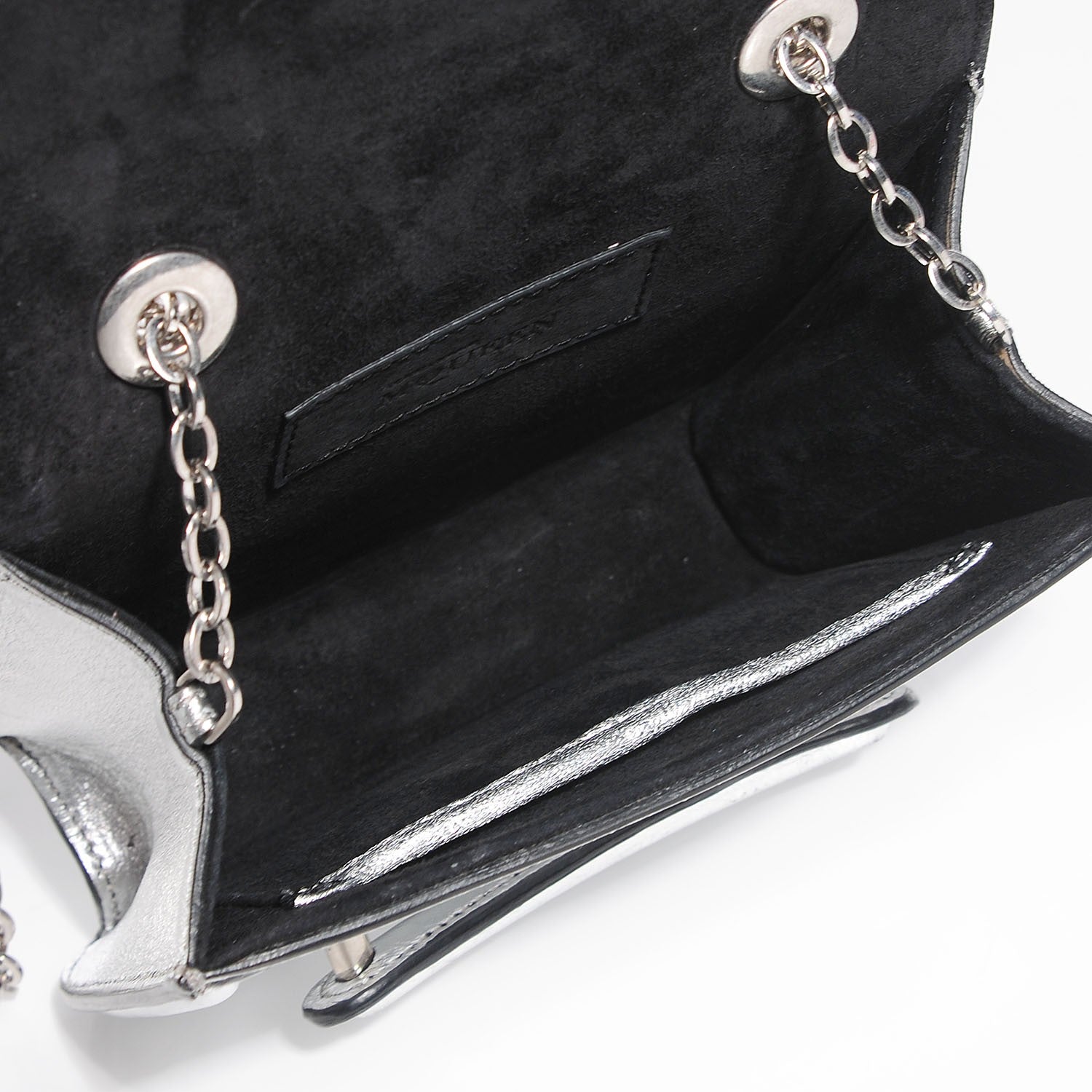 Alexander McQueen Metallic Lambskin Mini Heroine Chain Satchel Silver 5 of 8