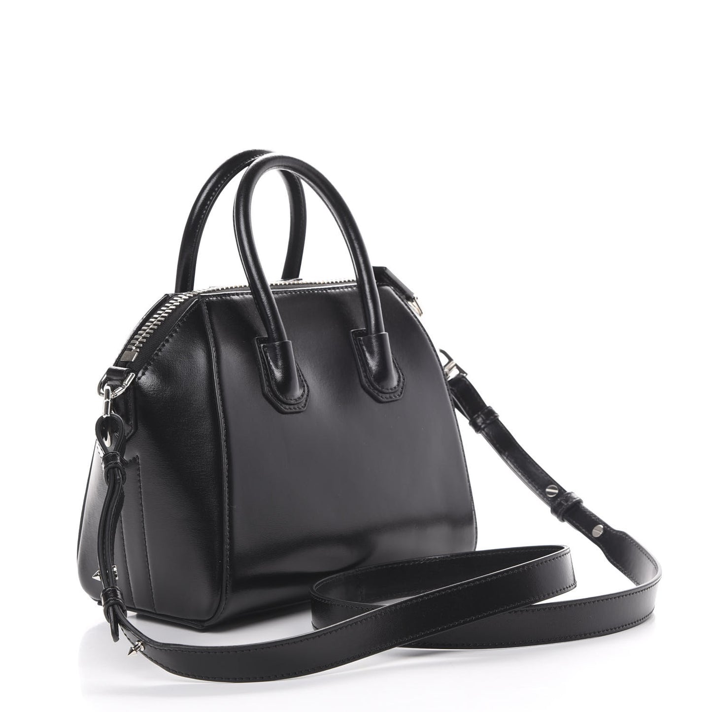 Shiny Lord Calfskin Mini Antigona Black