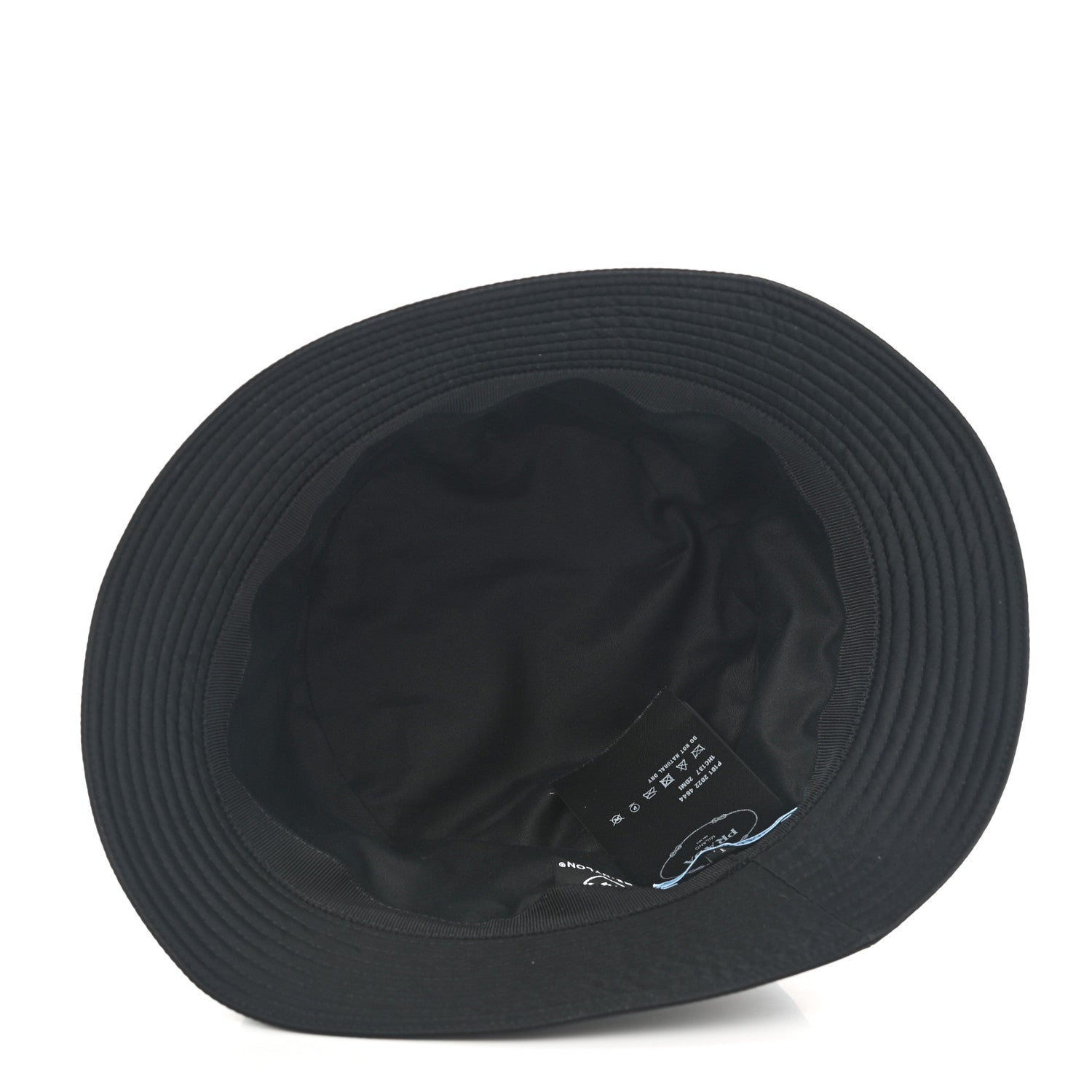 Prada Re-Nylon Metal Triangle Logo Womens Bucket Hat L Black 7 of 8