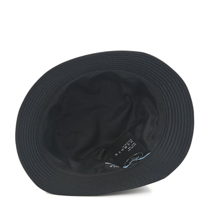Prada Re-Nylon Metal Triangle Logo Womens Bucket Hat L Black 7 of 8