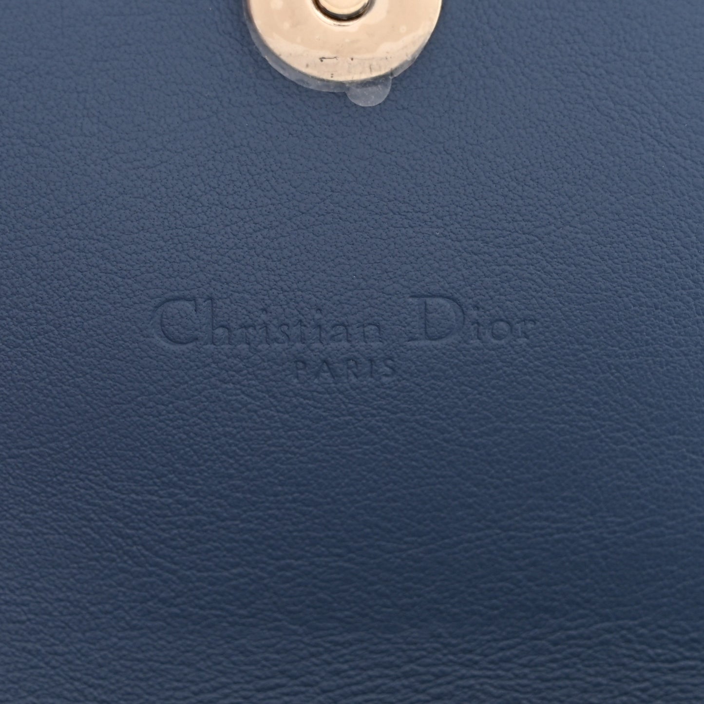 Patent Cannage Nano Lady Dior Chain Card Holder Cloud Blue
