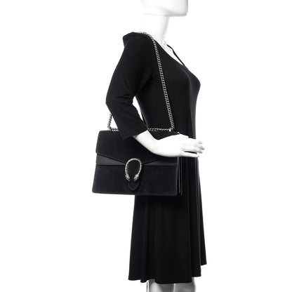 Gucci Suede Medium Dionysus Shoulder Bag Black 2 of 11