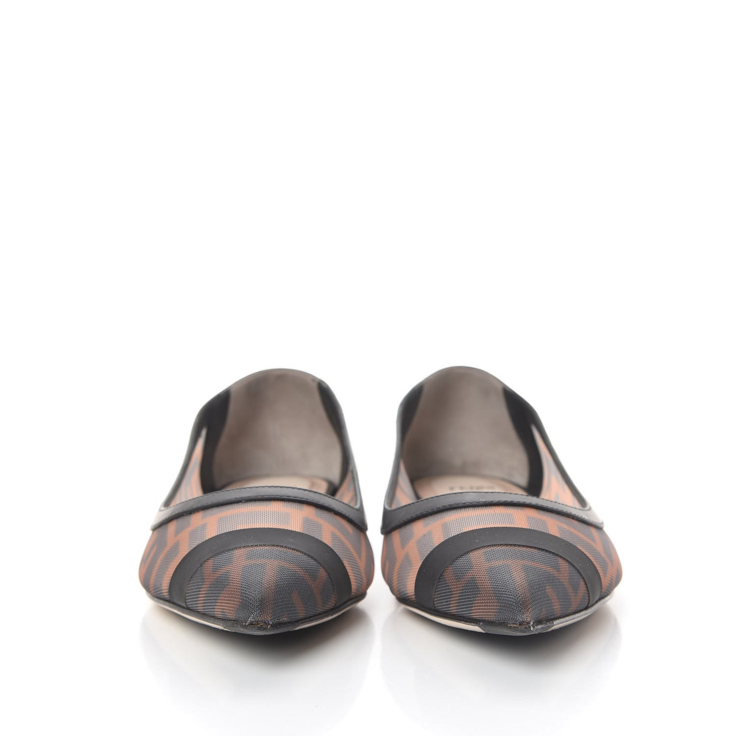 Mesh FF Skimmer Ballerina Flats 39.5 Tobacco Moro Black