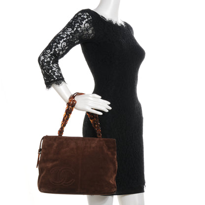 Chanel Suede Bekko Chain CC Shopping Tote Dark Brown 2 of 7
