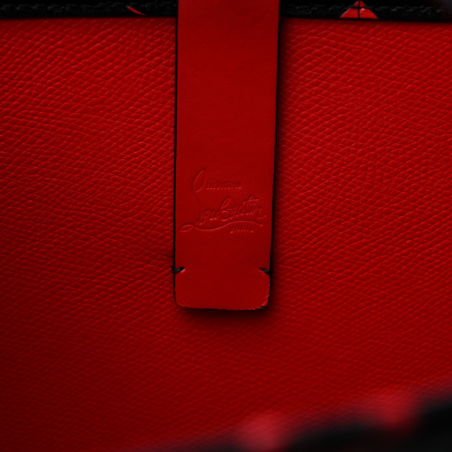 Perforated Calfskin Degrade Loubinthesky East West Cabata Tote Black Red