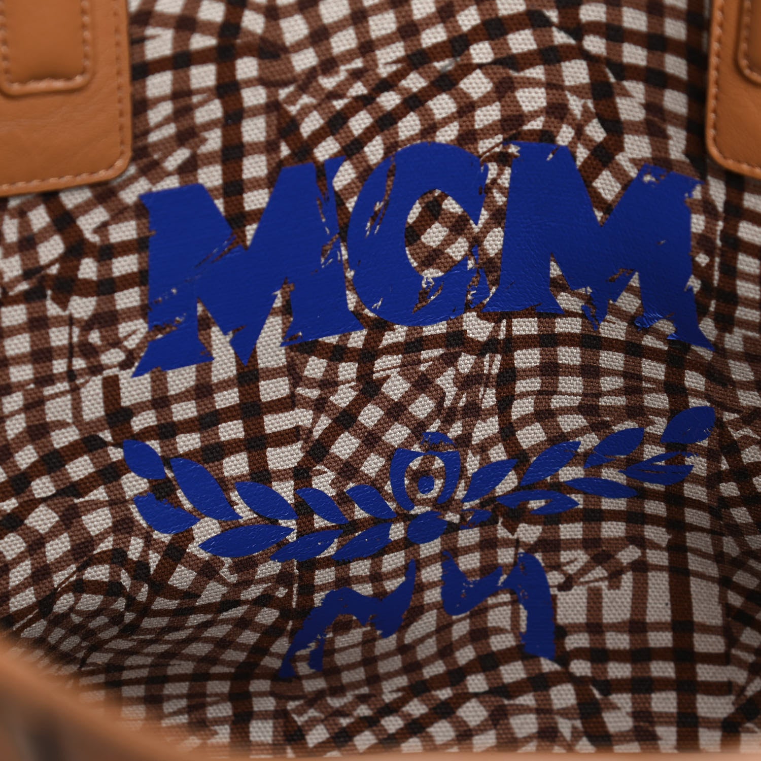 MCM Visetos Medium Liz Reversible Shopper Tote Cognac 10 of 20