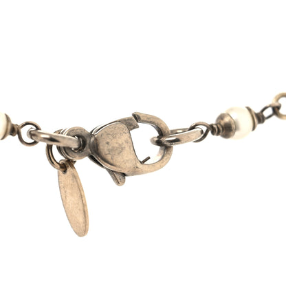 Chanel Pearl Metal Quilted CC Long Necklace Gold 4 of 5