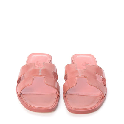 Hermes Chevre Oran Sandals 37 Rouge Blush 3 of 11