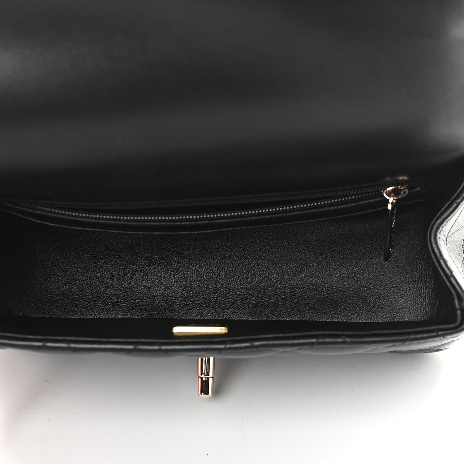 Chanel Lambskin Quilted Mini Top Handle Rectangular Flap Black 4 of 8