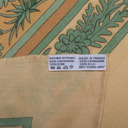 Hermes Cashmere Silk Joyaux de L'ete Scarf Yellow 140 6 of 7