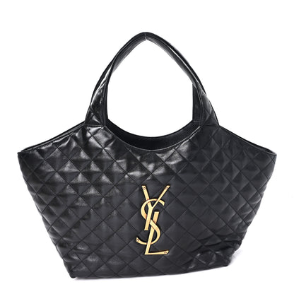 Saint Laurent Lambskin Quilted Medium Icare Shopping Tote Black 1 of 12