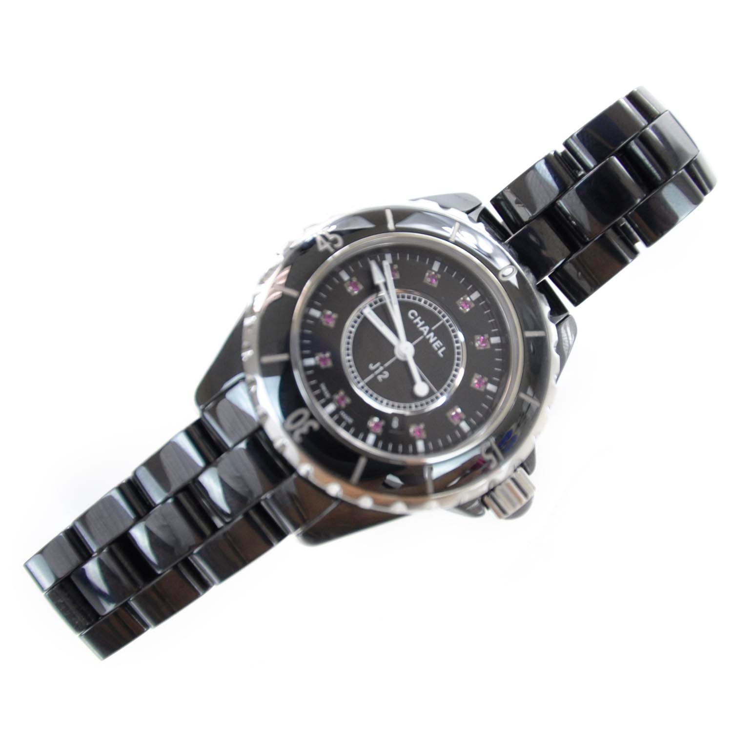 Chanel Stainless Steel Ceramic Ruby 33mm J12 Quartz Watch Black 7 of 8