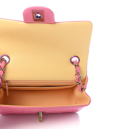 Chanel Lambskin Quilted Mini Rectangular Flap Pink Yellow 5 of 10