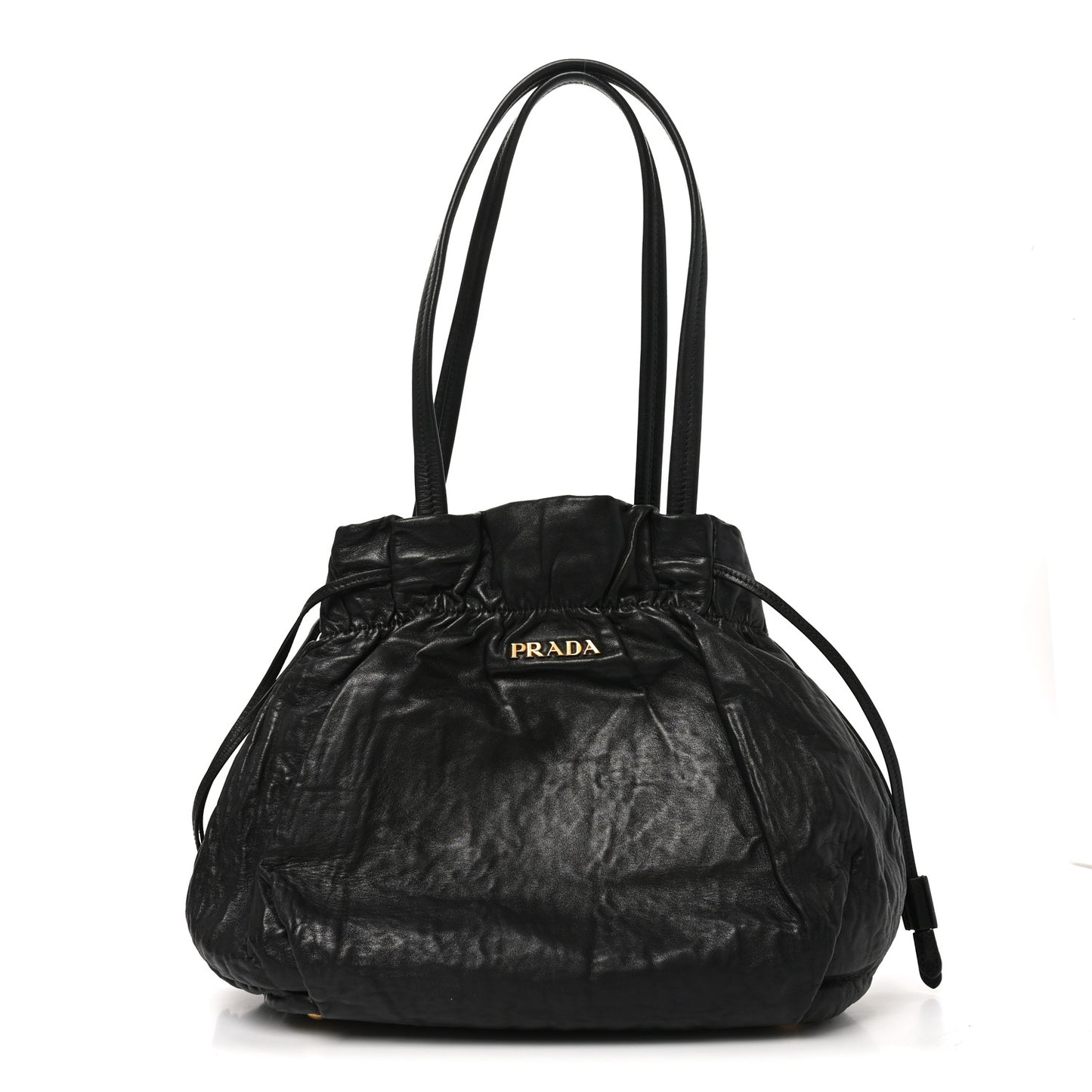 Nappa Antique Drawstring Tote Black