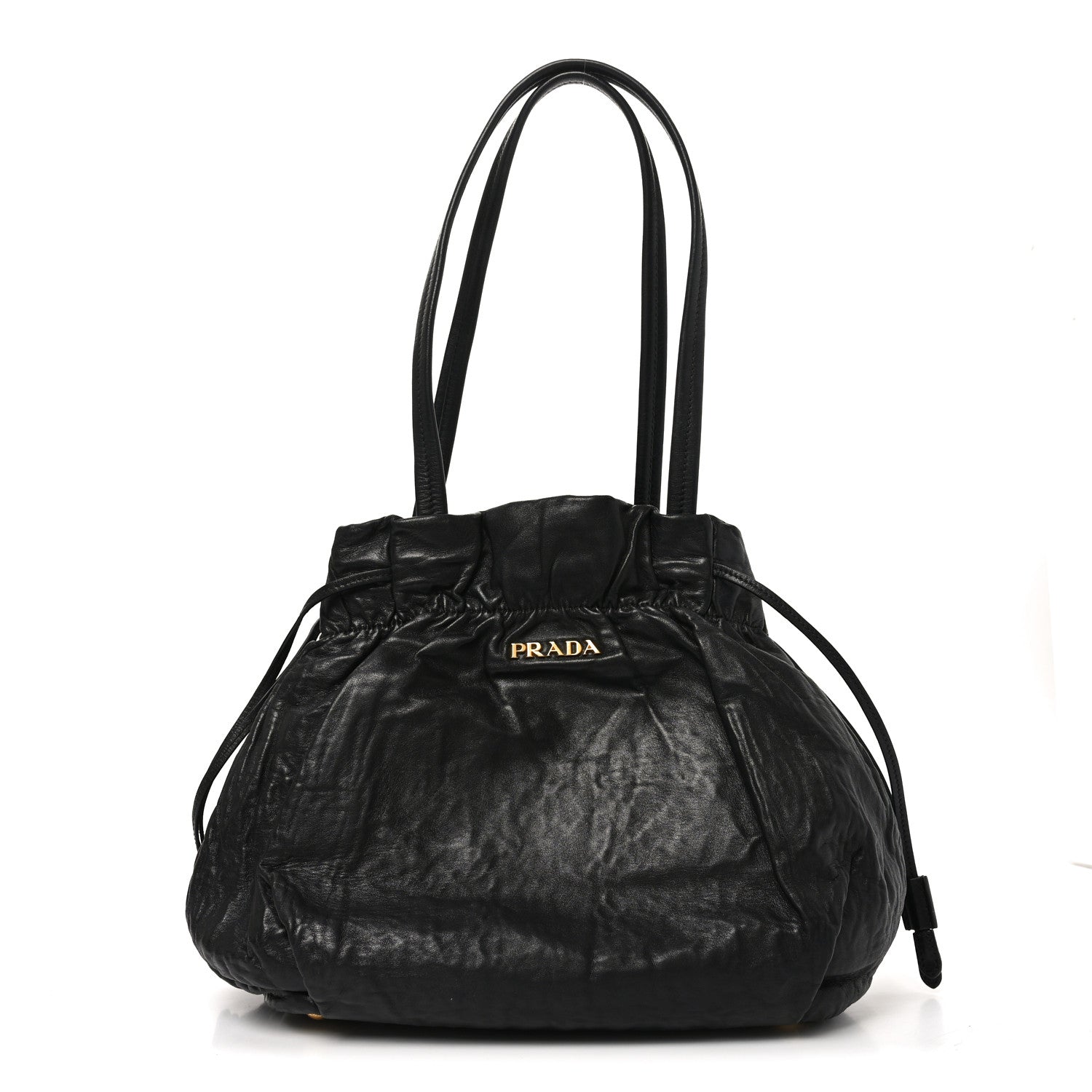 Prada Nappa Antique Drawstring Tote Black 1 of 9