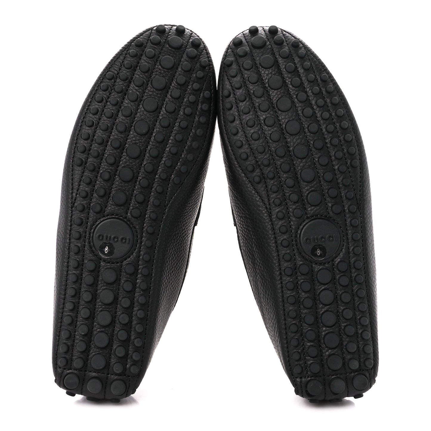 Calfskin Web Mens Horsebit Driver Loafers 8 Black