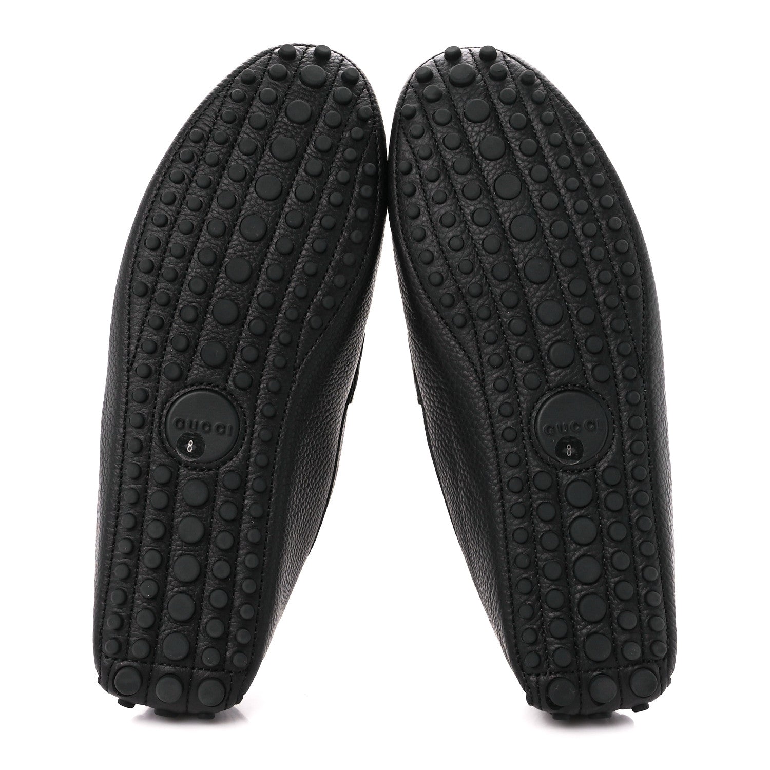 Gucci Calfskin Web Mens Horsebit Driver Loafers 8 Black 5 of 9