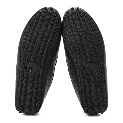 Gucci Calfskin Web Mens Horsebit Driver Loafers 8 Black 5 of 9