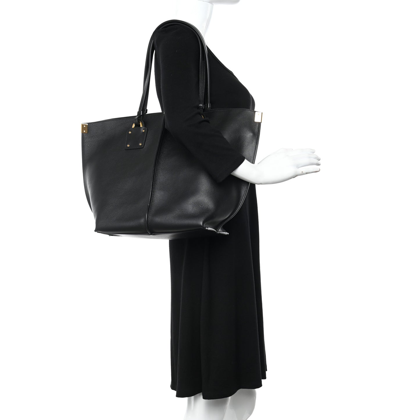 Smooth Calfskin Medium Vick Tote Black