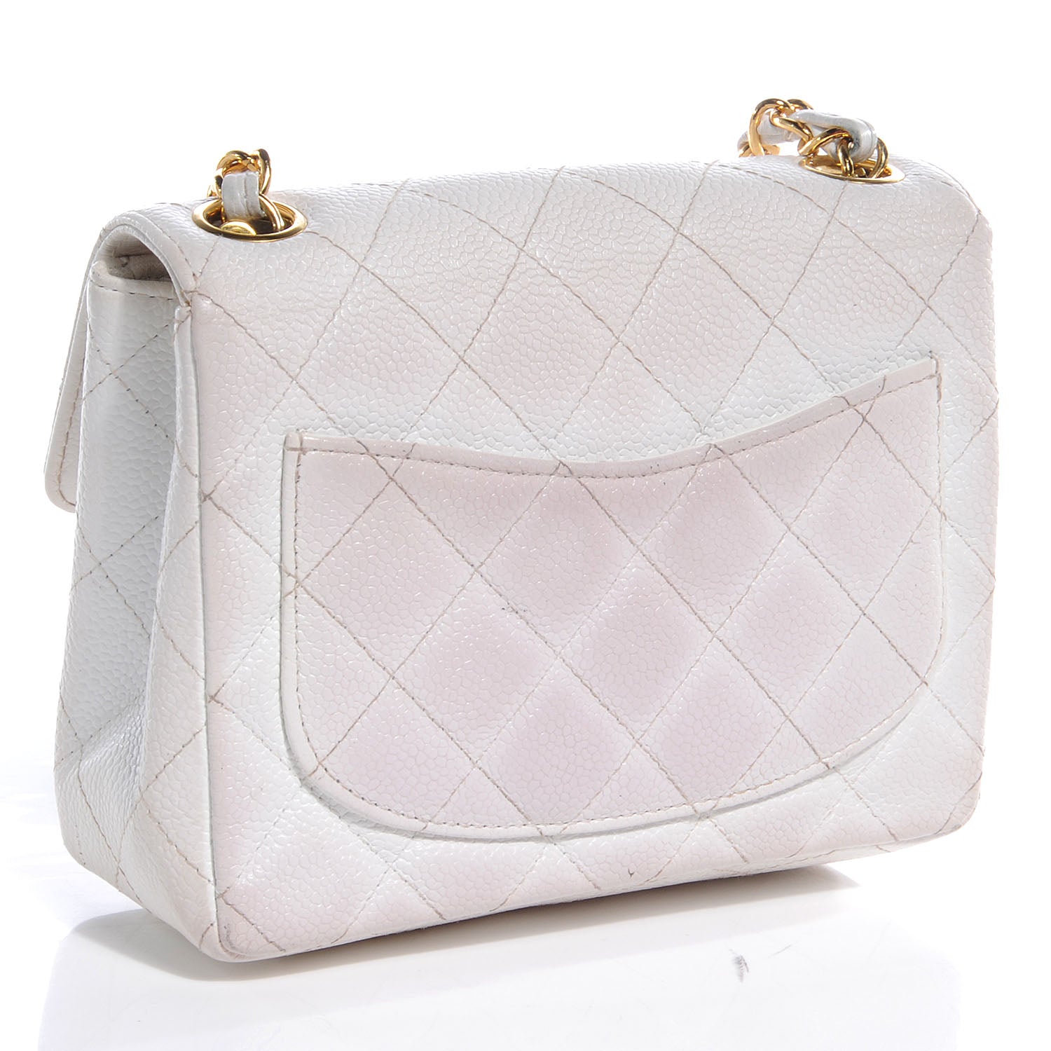 Chanel Caviar Quilted Mini Flap White 3 of 5