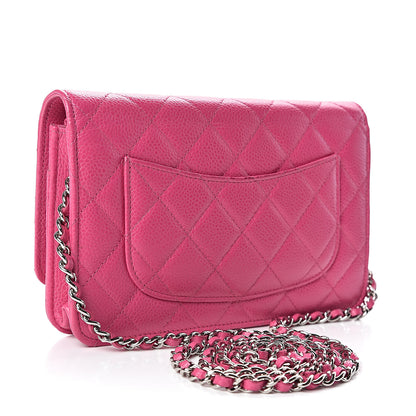 Chanel Caviar Quilted Wallet on Chain WOC Pink 3 of 12