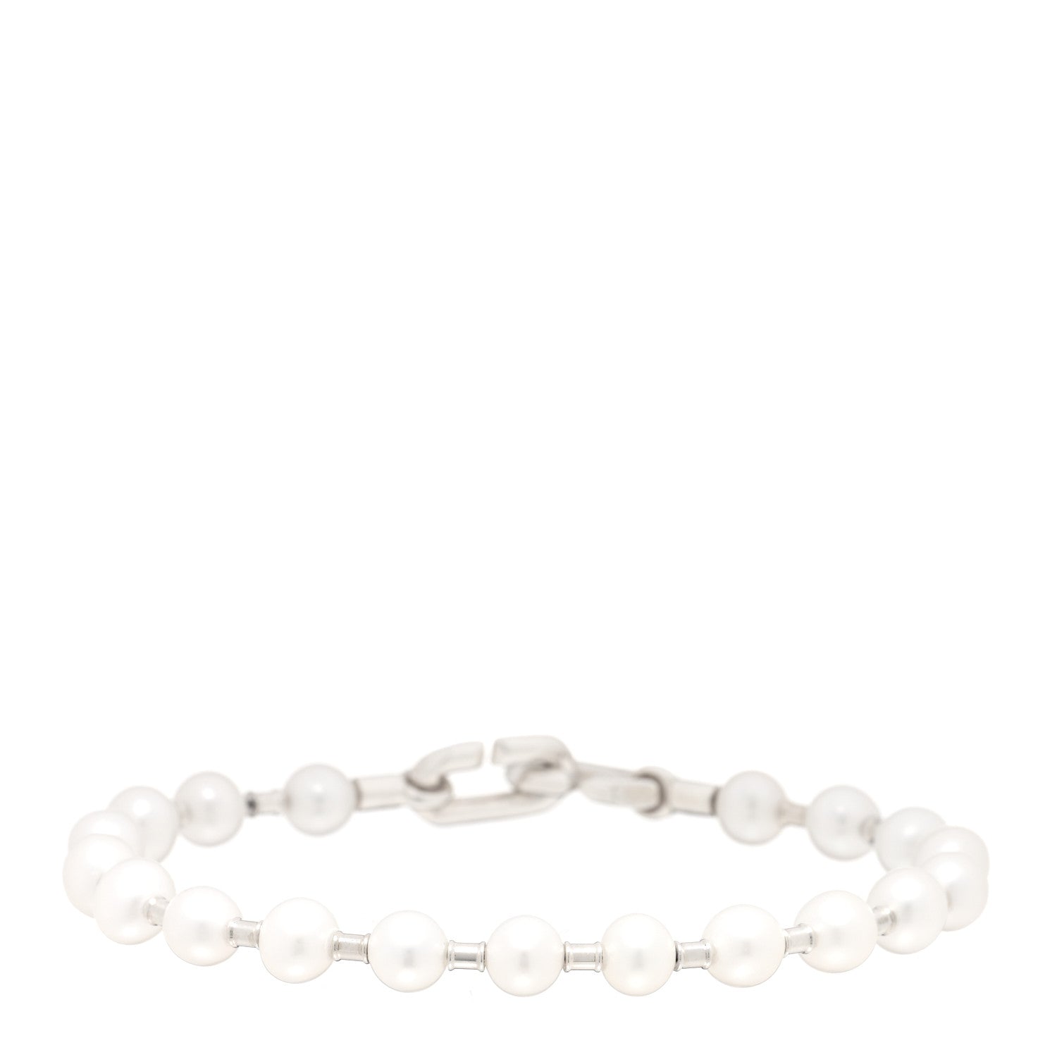 Tiffany Sterling Silver Pearl 5-6mm HardWear Bracelet 1 of 3