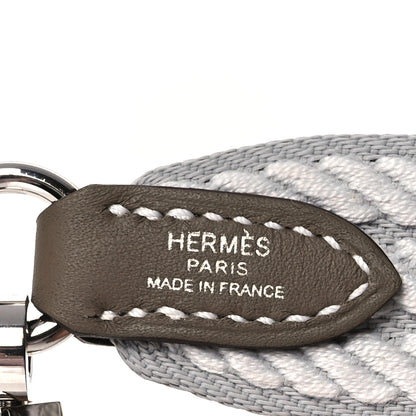 Hermes Toile Swift 25mm Sangle Cordage Shoulder Strap Bleu Glacier Gris Pale Etoupe 3 of 6