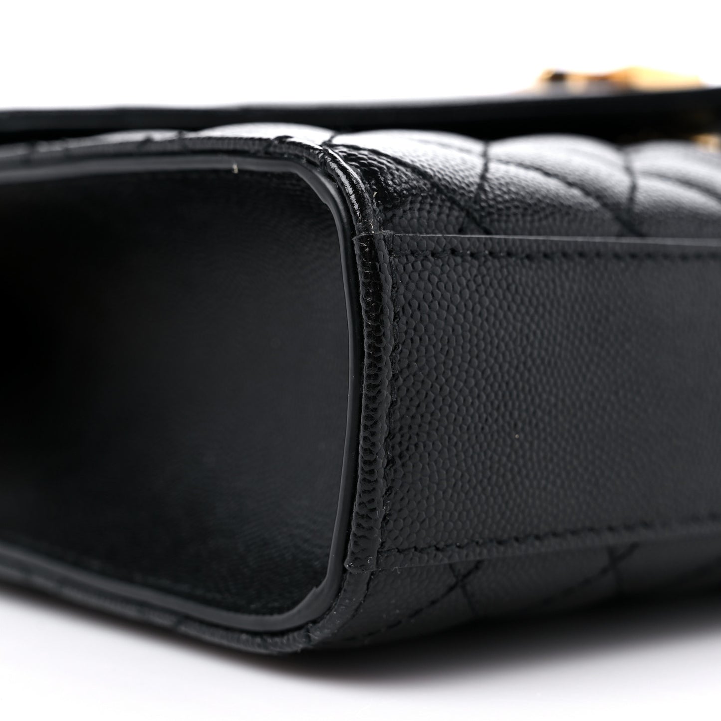 Grain De Poudre Textured Mixed Matelasse Triquilt Medium Monogram Satchel Black
