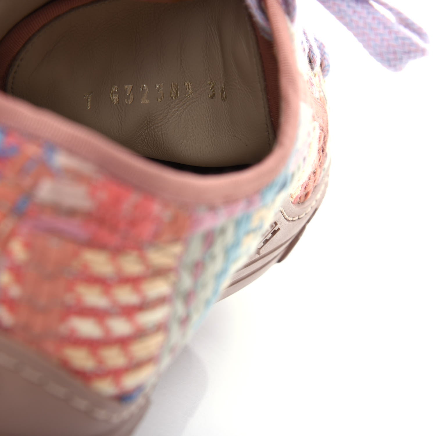 Chanel Tweed Low Top Sneakers 36 Multicolor Beige 10 of 11