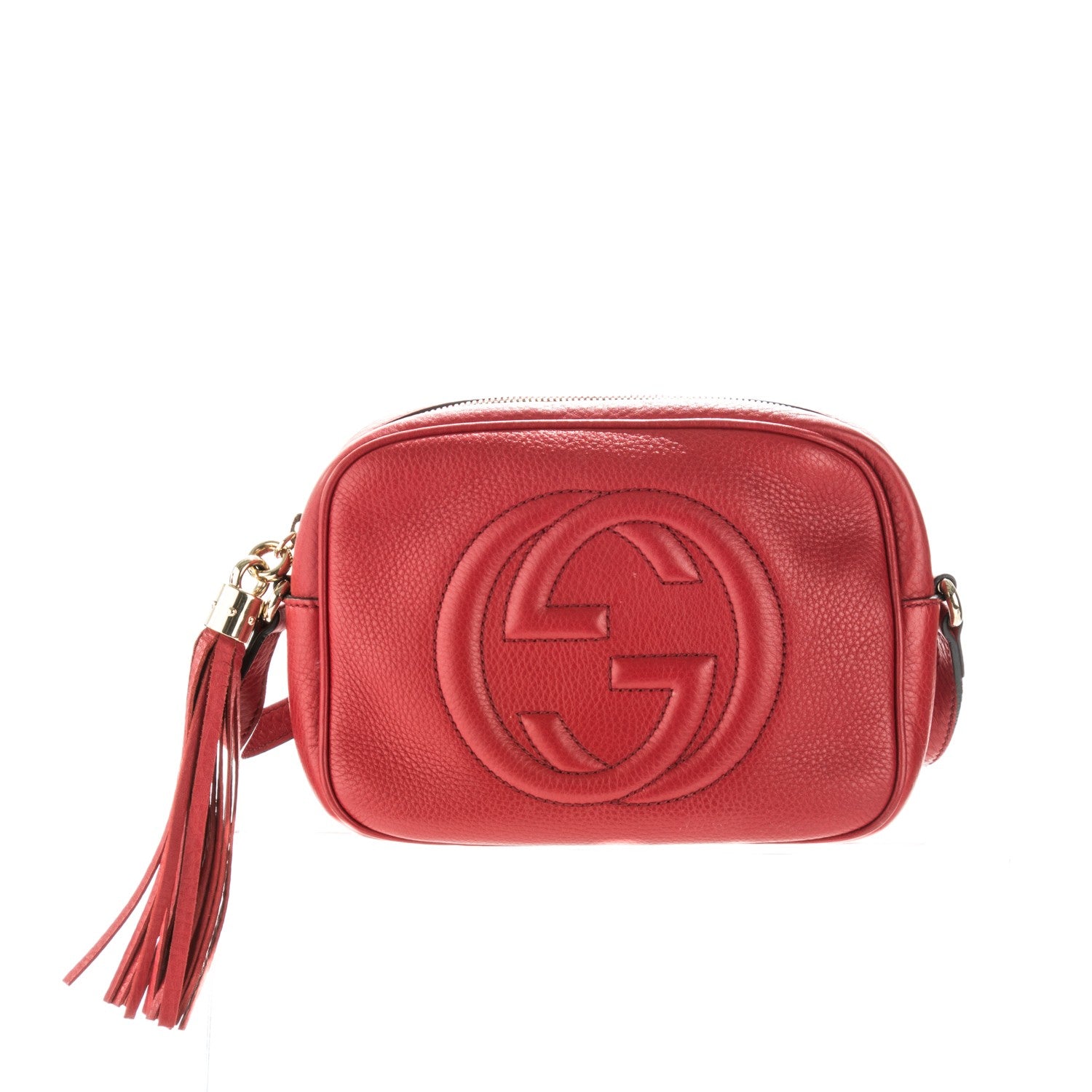 Gucci Pebbled Calfskin Small Soho Disco Bag Tabasco Red 1 of 7