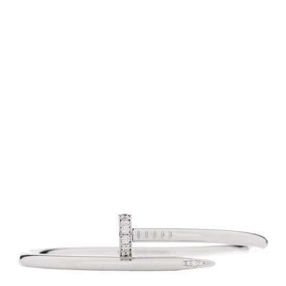 Cartier 18K White Gold Diamond Juste Un Clou Bracelet 17 1 of 5