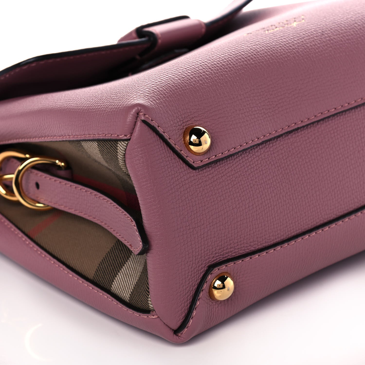 Burberry Derby Calfskin House Check Small Camberley Pink 10 of 11