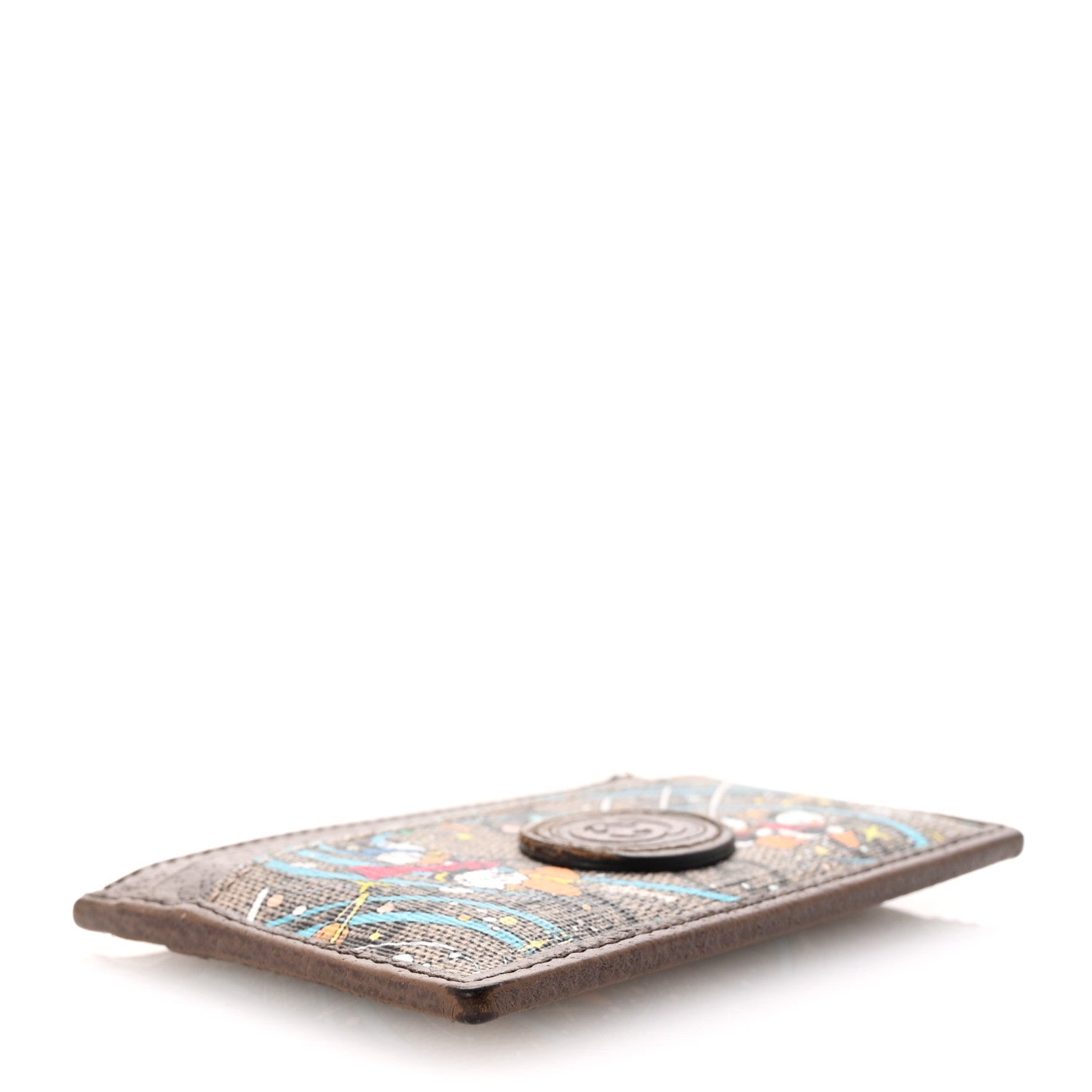 Gucci X DISNEY GG Supreme Monogram Donald Duck Card Holder Beige